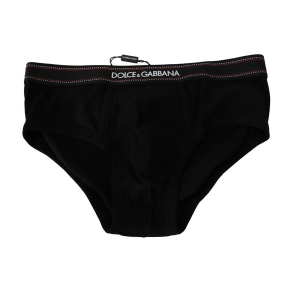 Dolce & Gabbana Black Nylon Stretch Swimwear Slip Bottom Bikini main image 1